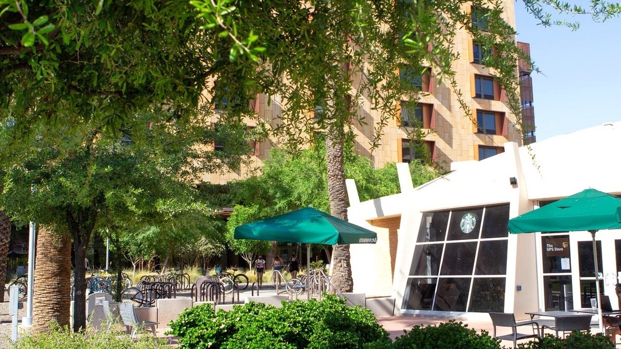 The existing licensed Starbucks stores within the university’s four metro Phoenix campuses will act as testing labs to evaluate the strategies developed at the research facility. Credit: Ashley Quay / Arizona State University.